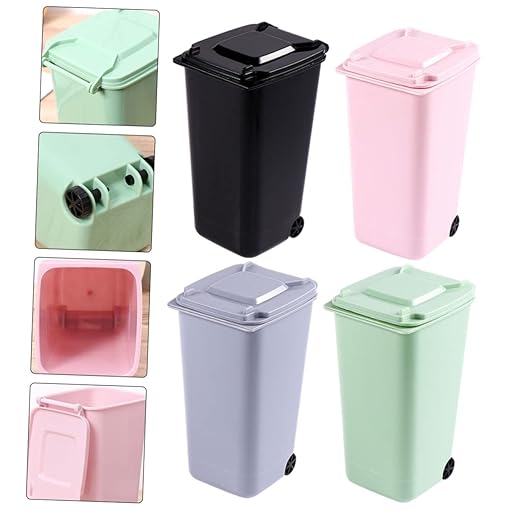 Outanaya Desktop Trash Can Creative Slim Waste Bin Cover Perfect for Home Office Car Mini Organizing Bin Random Color