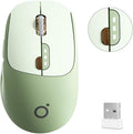 EWEADN Q5 Wireless Mouse, Bluetooth & 2.4G Quiet Computer Mouses with Battery Level Display, 1600 DPI, Ergonomic Office Mouse, 6 Button Portable Cute Computer Mouse for Laptop/PC/Mac - Green