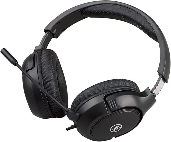 IOGEAR Kaliber UNIKOMM Universal Headset - 50mm Max Bass Drivers - 4-Way Swiveling Noise Isolating Earcups w/Memory Foam - Built-in Volume Control & Mute - Detachable Boom Mic - 3.5mm Connector -