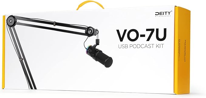 Deity Microphones VO-7U Dynamic Supercardioid USB Streamer Microphone with Boom Arm, Black
