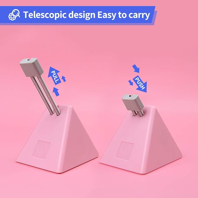 HOTLINEGAMES Mouse Bungee Mouse Cord Clip Cord Management System Fixer Holder for Esports FPS Game (3.0 Pink)