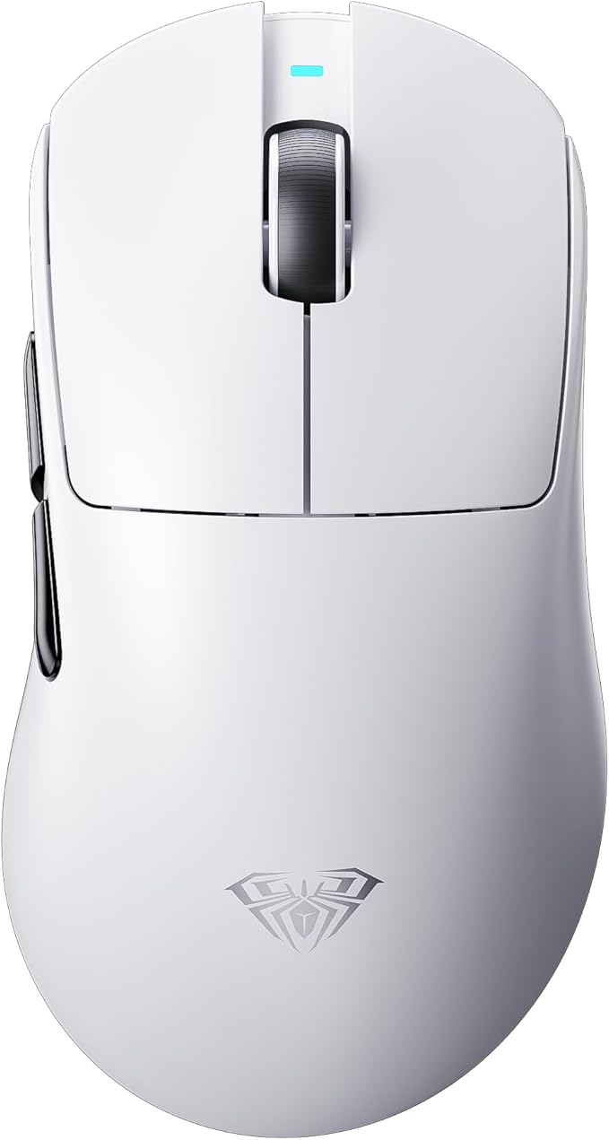 AULA SC900 Max Wireless Gaming Mouse, 30000 DPI, 750IPS, PAW3950 Sensor, 62g Lightweight Mouse, Tri-Mode 2.4Ghz/Type-C/BT5.0, Dual 8KHz Polling Rate with Rechargeable Mouse for PC/Mac/Linux(White)