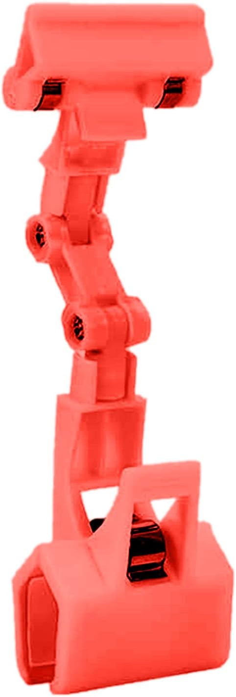 Generic 5Pcs Adjustable File Holders, Flexible Foldable Document Clips, Double Sided Clip On Sign Holder for Table Top, Rotatable Paper Copy Holder Clip, Handy Artist Supplies Clamp (Red)