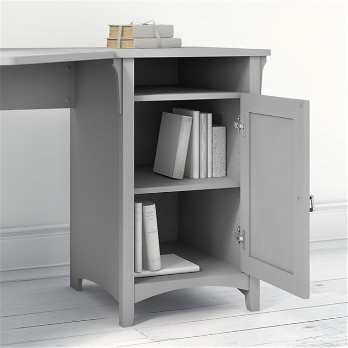 Scranton & Co Salinas Office Set, 55W Corner Desk with Cabinet, 5 Shelf Bookcase, 2 Drawer Lateral File, Mission Style, Multiple Finishes, Home Office Furniture for Storage and Organization