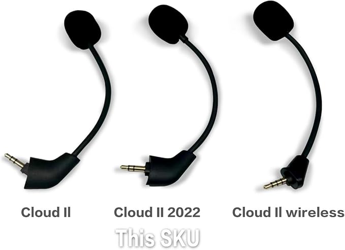 Replacement Game Mic for Kingston HyperX Cloud, Cloud X and Cloud II 2nd Version Gaming Headset on PS4 PS5 Xbox One Nintendo Switch PC, 3.5mm Detachable Boom Microphone