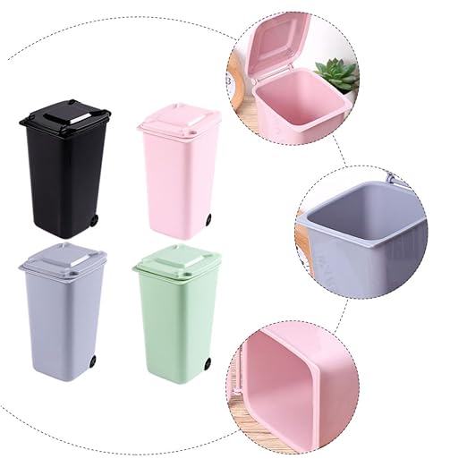 Outanaya Desktop Trash Can Creative Slim Waste Bin Cover Perfect for Home Office Car Mini Organizing Bin Random Color