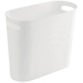 rejomiik Small Trash Can, 3.5 Gallon Slim Garbage Can Plastic Waste Basket with Handles Container Bin for Narrow Spaces Bathroom, Bedroom, Kitchen, Office at Home, White