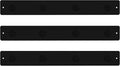 Three by Three Magnetic Strip Bulletin Board Long Wide – 24" x 3" Metal Organizer with Strong Magnets & Wall-Mounting Hardware for Home, Office, or Dorm (3 Pack) Matte Black