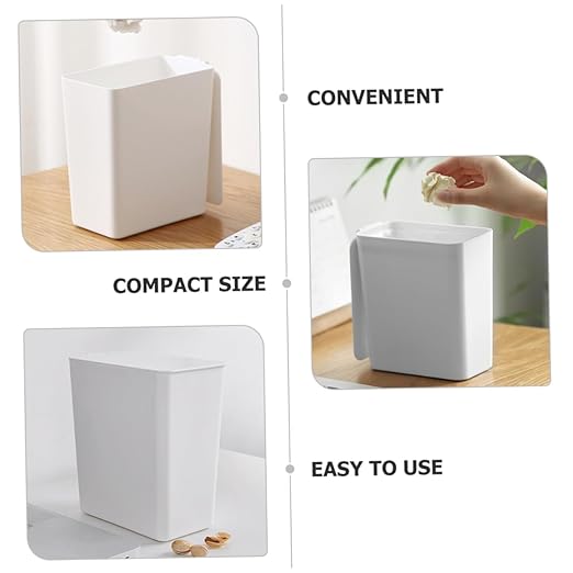 Mini Trash Can Lid Compact Desktop Garbage Bin for Office Bedroom Kitchen Slim Design Odor-Blocking Portable Waste Container