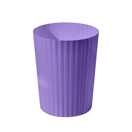 Small Platic 2 Gallon Trash Can - Compact Wastebin for Bathroom, Kitchen, Office, Home Use - Purple