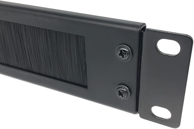 1U Brush Cable Manager Horizontal Rack Mount Cable Management Panel with Tidy Brush Slot for Cable Entry for 19-inch Server Rack or Network Cabinet, Disassembled