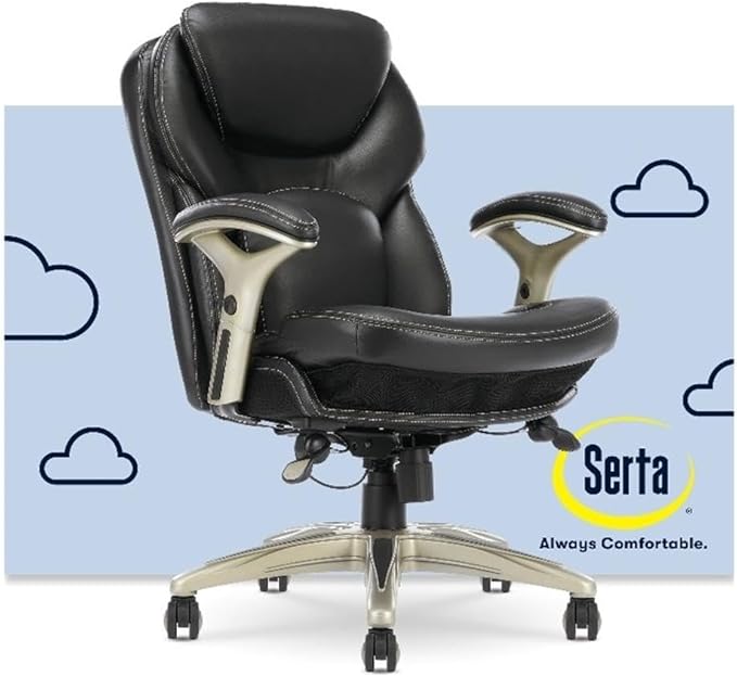 Home Square 2-Piece Set with Standing Desk and Motion Office Chair