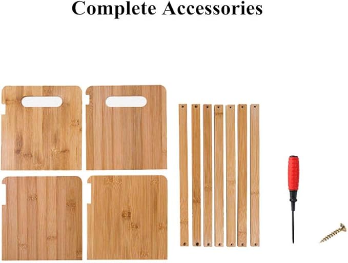 Bamboo Desktop Bookshelf Adjustable Storage Organizer Display Shelf Rack,Countertop Platforms, Book Stands Shelves