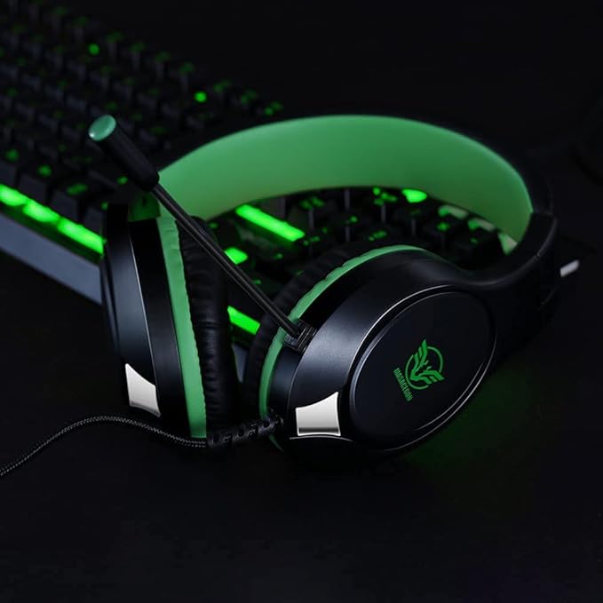 Masacegon Gaming Headset for PC,Gaming Headphone Compatible with Xboxone,PS4,Nintendo Switch,3.5mm Over-Ear Headphones with Noise Canceling Feature