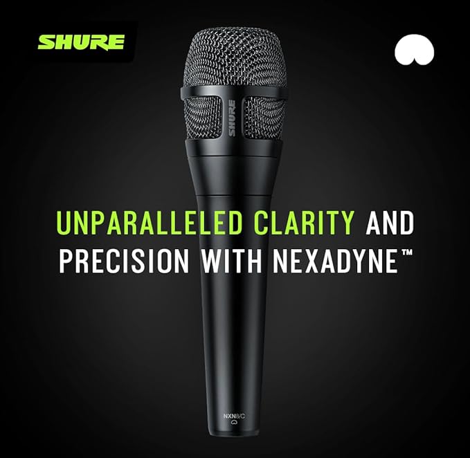 Shure Nexadyne 8/S - SuperCardioid Dynamic Vocal Microphone with Dual-Engine Technology, Focused Sound Capture, Reliability - Ideal for Vocalists Needing Maximum Isolation, Precise Sound Control