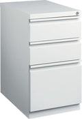 STAPLES 3-Drawer Vertical File Cabinet, Letter Size Documents, Lockable & Mobile, 23" D x 15" W x 27.75" H, Light Gray