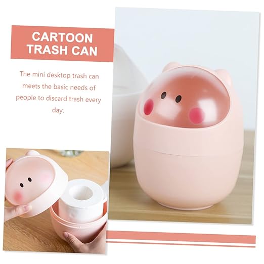 Cabilock Slim Can Flip Lid Desktop Garbage Bin Storage Bin for Kitchen Trash Can for Bedroom