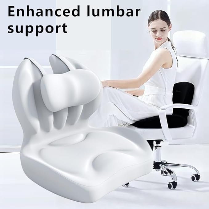 Adjustable Memory Foam Lumbar Cushion - Ergonomic Lower Back Support Pillow with Cotton Cover, Mid-Height Customizable Design for Office Chair, Car Seat, Long Sitting (Gray, Large)