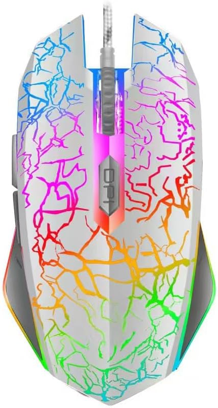 Maine Wired Gaming Mouse, with Four-Color LED Lighting Effect, Equipped with 6 Silent Click Buttons, Available for Factory Wholesale Sales (Black, 100PACK)