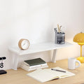 Clamp On Desk Organizer Shelf White, Above Desk Storage Extension Portable No Drill Required Bookcase Clamp Rack for Home Office Dorm Workstation and Study Space (White, 31.5x7.8 in)