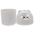 Vaguelly Cute Bear Desktop Trash Can Lid Mini Plastic Waste Bin for Office and Home Slim Cartoon Garbage Can for Bedroom and Desk