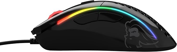 Glorious Gaming Mouse - Glorious Model D Honeycomb Mouse - Superlight RGB PC Mouse - 68 g - Glossy Black Wired Mouse