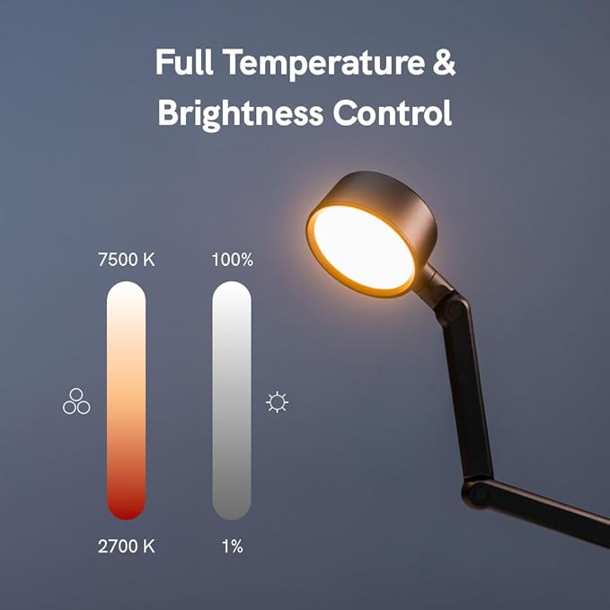 LUME CUBE Edge Light Go - Rechargeable Cordless Table Lamp - Perfect Lighting Wherever You Need it - Battery Powered LED Desk Light with Red Light Mode & Wireless Charger (Black)