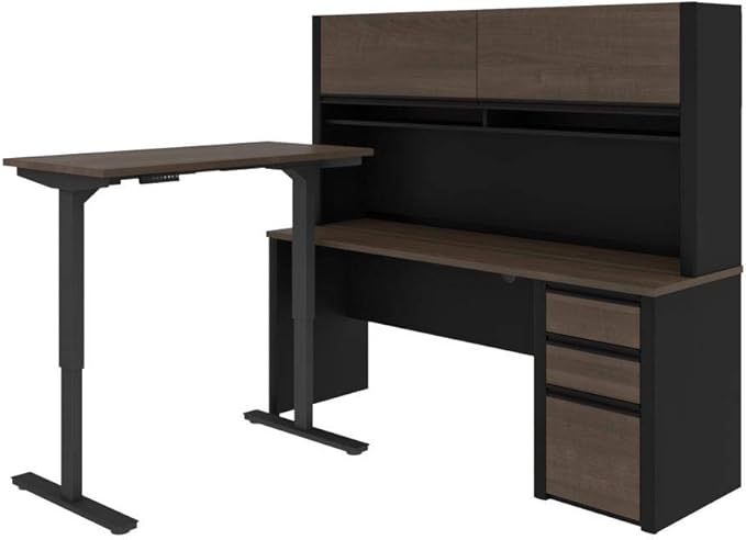 Bestar Connexion 3 Piece Standing Desk Set in Antigua and Black
