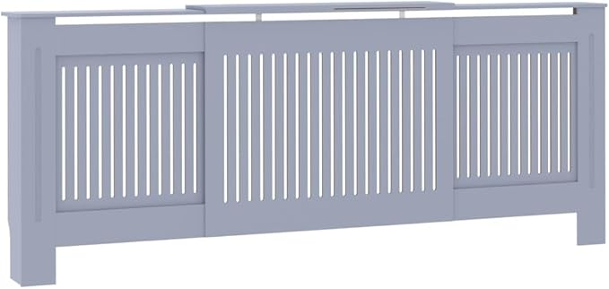MDF Radiator Cover Cabinet Shelf, Heater Heating Side Stand Radiator Cover Living Room Furniture Decor, Gray 80.7"x8.1"x32.1",-453