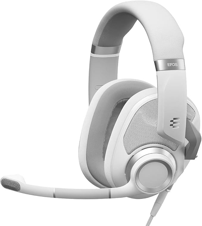 EPOS H6Pro - Open Acoustic Gaming Headset with Mic - Lightweight & Comfortable Design - Xbox, PS4, PS5 & PC Headset (White)