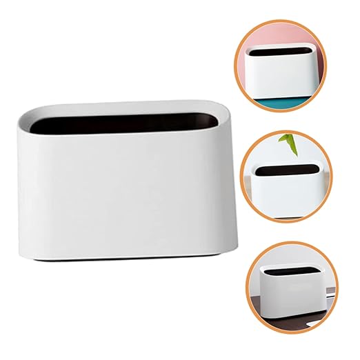 MAGICLULU Desktop Trash Can Slim Portable Wastebasket for Home Office and Car Mini Multifunctional Garbage Bin with Opening for Easy Disposal Stylish White Design