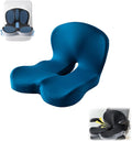 Back and Seat Cushion, Ergonomic Memory Foam Seat Cushion Lumbar Support Pillow for Office Chair, Car,Wheelchair,Home,Office (Navy Blue)