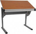 Flash Furniture Berkley Adjustable Drawing and Drafting Table with Pewter Frame