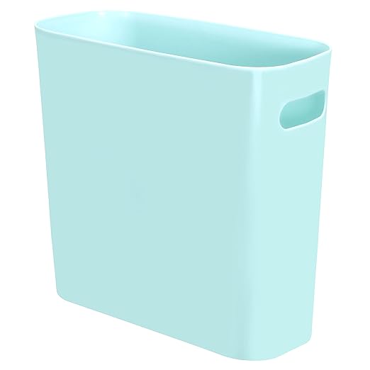 Youngever 1.5 Gallon Slim Trash Can, Plastic Garbage Container Bin, Small Trash Bin with Handles for Home Office, Living Room, Study Room, Kitchen, Bathroom (1 Pack Mint)