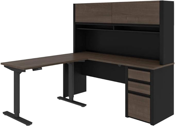 Bestar Connexion 3 Piece Standing Desk Set in Antigua and Black