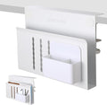 LUKETURE Desk Side Storage, Steel Side Desk Organizer, No Drill Laptop Holder, Clamp on Laptop Mount with Pen Holder, Table Hanging Storage for Home Office, Fits Flat Edge Tables 0.3" to 2.8"