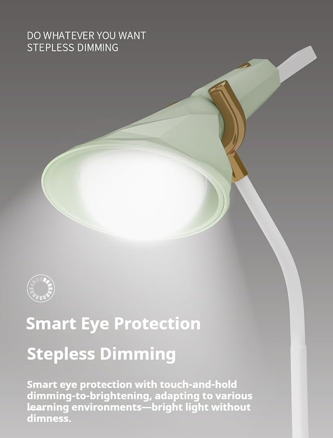 Portable Desk Lamp with Detachable Flashlight, 3 Color Temperature Modes, 1200mAh Battery, Stepless Dimming Brightness Memory - Ideal for Home Office Use (Green)