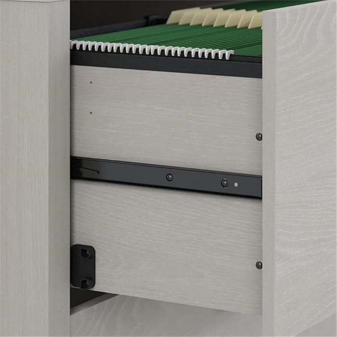 Bush Business Furniture Echo L Shaped Desk with Mobile File Cabinet in Gray Sand, Modern Corner Table with Drawers for Home or Professional Office