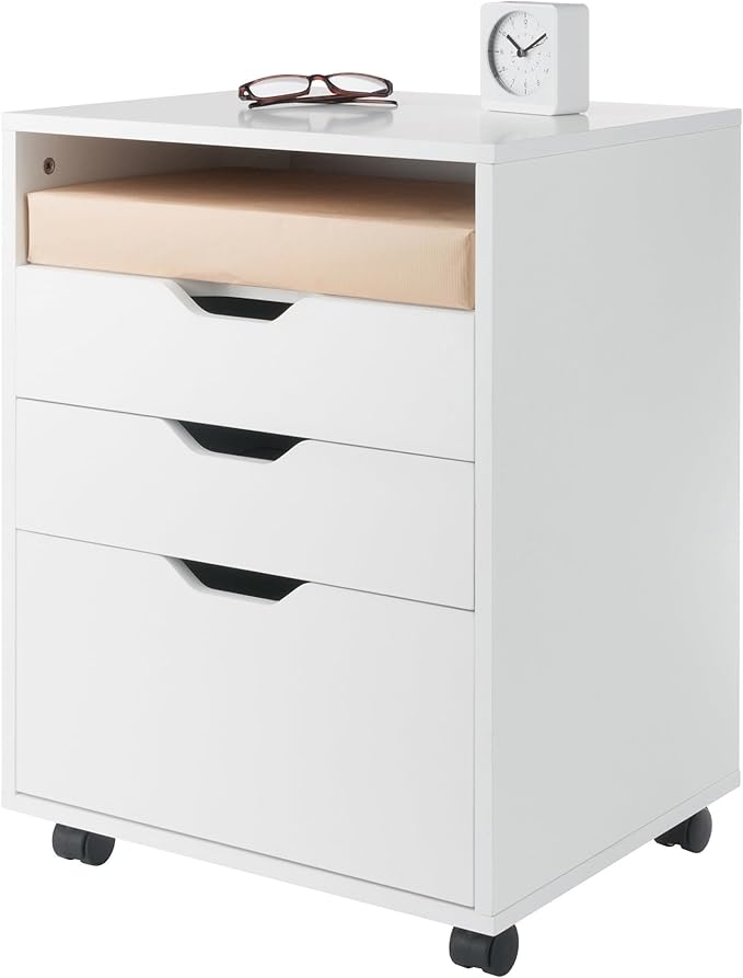 Winsome Halifax Mobile Storage Cabinet with Drawers, Stylish & Functional Home Storage Cabinet for Filing, Kitchen Organization, Moveable Furniture for Office, Dorms, Apartments