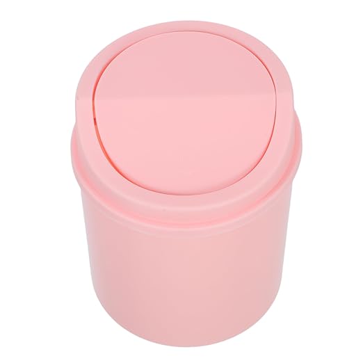 Slim Mini Desktop Trash Can Small Waste Bin Desk Top Garbage Can Swing Lid for Home