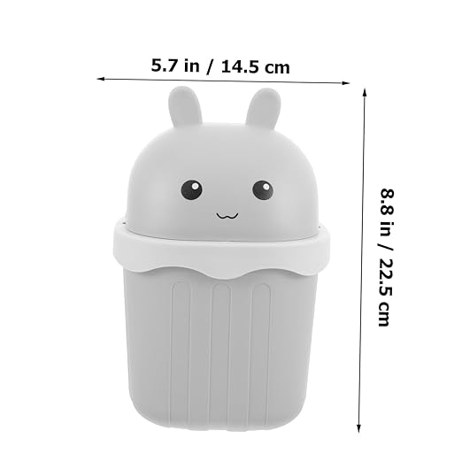 Happyyami Space-Saving Slim Desktop Trash Can Small Bin Lid Mini Trash Can for Desk Lidded Waste Basket