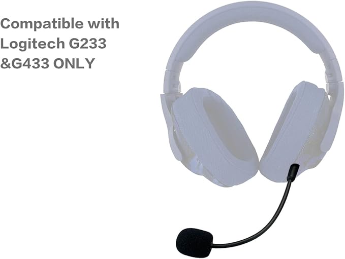 UNCLE LIGHT Replacement Game Mic for Logitech G233 / G433 Headset on PS4 PS5 Xbox One PC, 3.5mm Detachable Boom Microphone