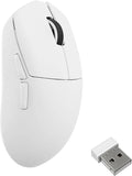 LEMOKEY G1 8K Wireless Bluetooth 5.1/2.4 GHz/Wired Optical Mouse, Ultra-Lightweight 55g Programmable PixArt 3395 Sensor with up to 26,000/30000 DPI/ 650/750 IPS for Windows Mac Linux - White