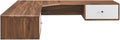 Modway EEI-5863-WAL-WHI Transmit 55" Wall Mount Corner Wood Office Desk, Walnut White