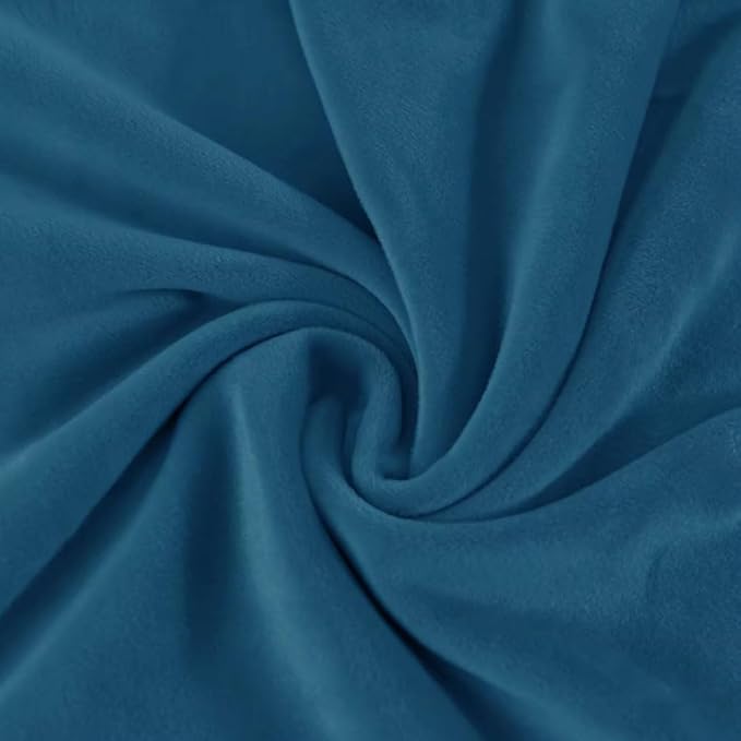 Ottoman Cover Square Velvet Ottoman Covers Protector for Footrest Foot Stool Furniture Stretch Comfortable with Elastic Bottom Small Blue