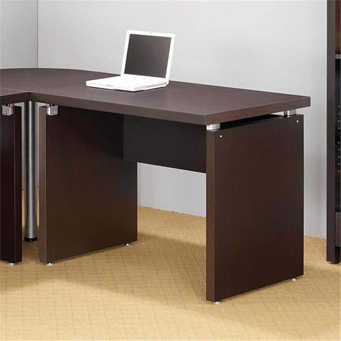 Home Square 3 Piece Set with Desk Mobile File Cabinet and Bookcase in Cappuccino