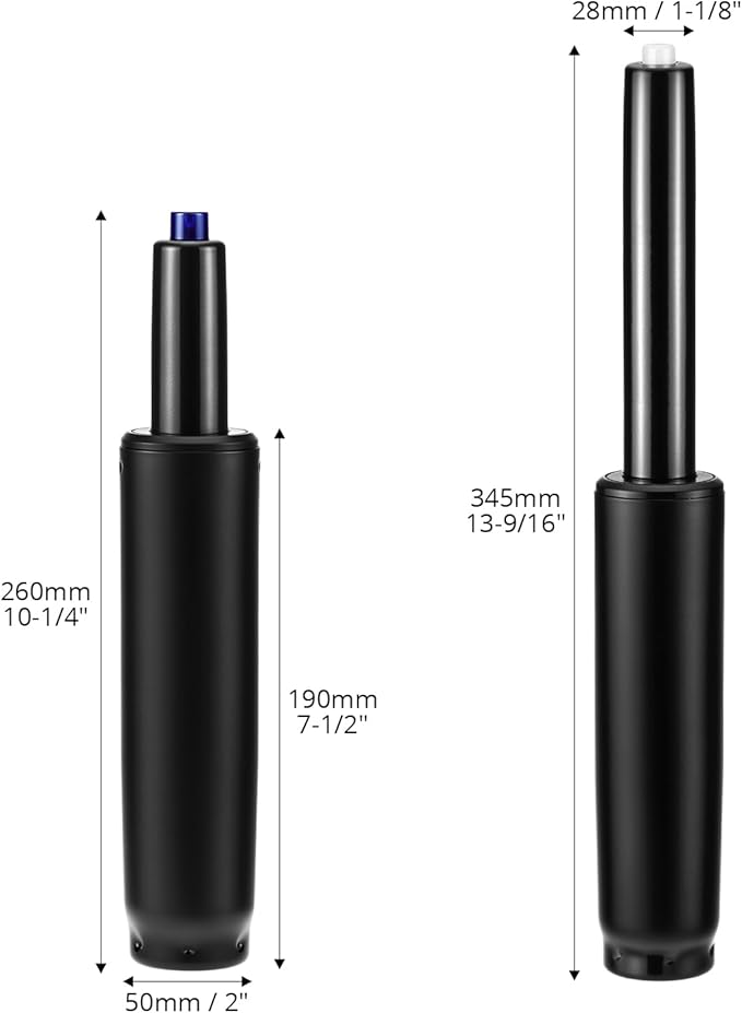 QWORK Gas Lift Cylinder Replacement for Drafting Chairs & Bar Stools, 4'' Stroke, 1000 lbs Capacity, Class 4 (Black)