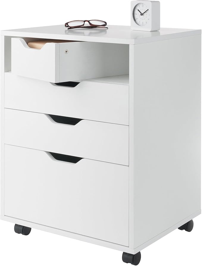 Winsome Halifax Mobile Storage Cabinet with Drawers, Stylish & Functional Home Storage Cabinet for Filing, Kitchen Organization, Moveable Furniture for Office, Dorms, Apartments