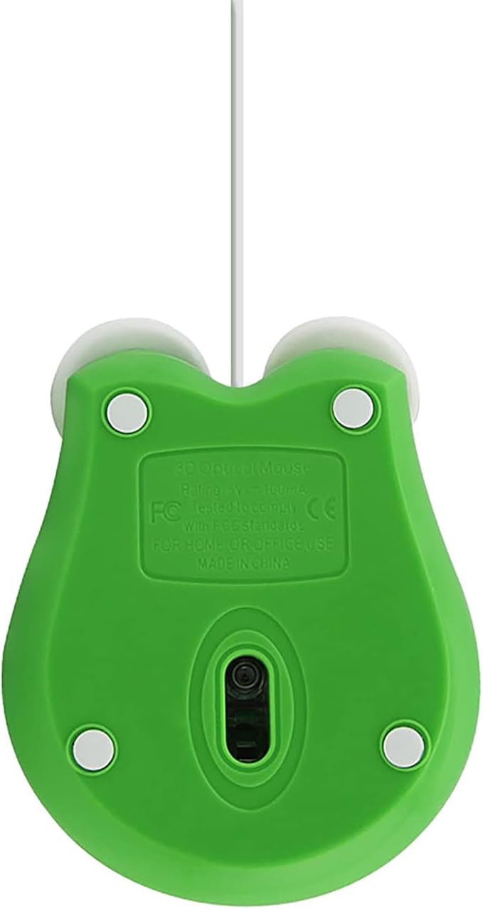 Sokelinn-six Wired Cute Mouse, USB Wired Mause for Kids with Lovely Cartoon Shaped, 1600PDI 3 Buttons Ergonomic Mini Mice for PC Laptop Desktop (Green Frog)