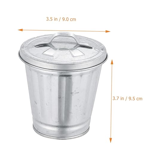 Toyvian 3pcs Mini Can for Desktop Material Slim Bathroom Trash Can Lid Adorable Waste Bin Flowerpot